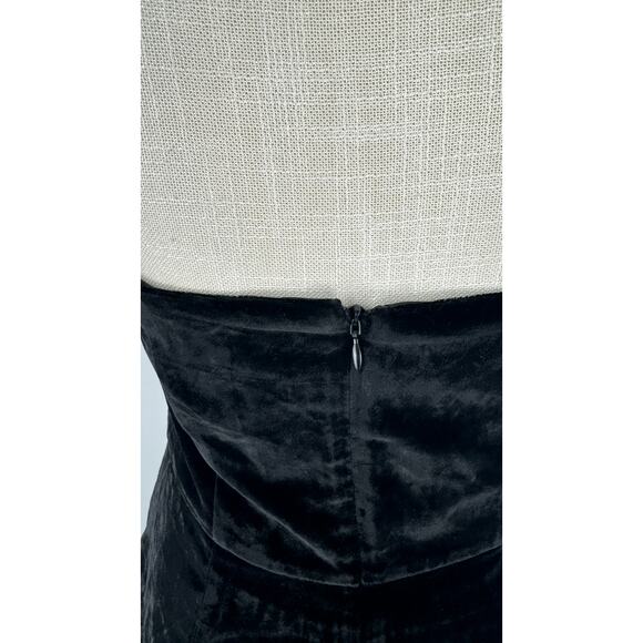 House Of Harlow 1960 Black Velvet Mini Dress Crystal Strap Womens Small New - Picture 7 of 13